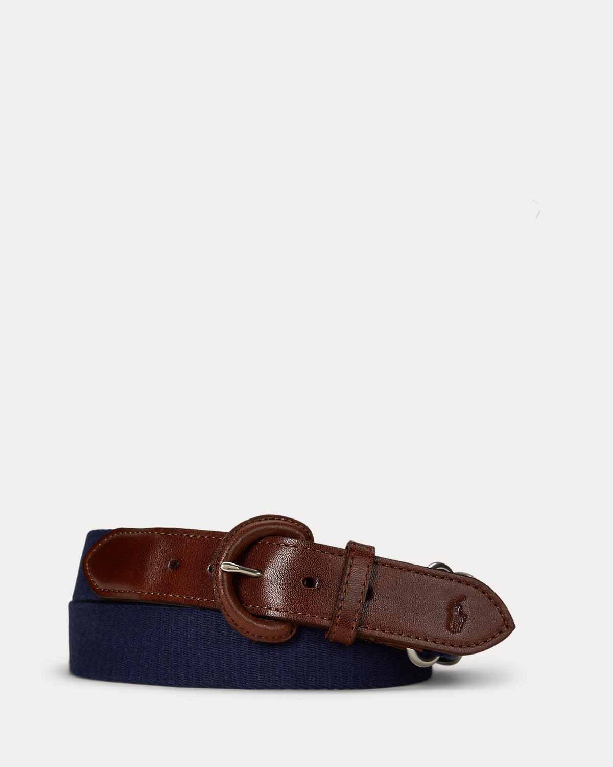 Webbed Cotton & Leather Belt