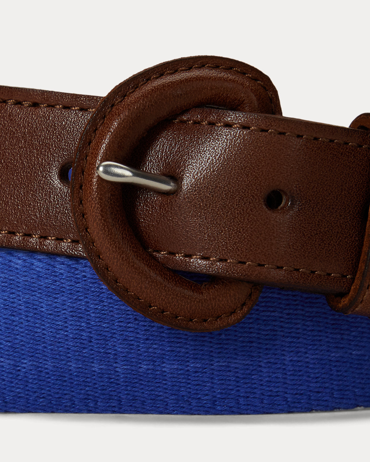 Webbed Cotton & Leather Belt