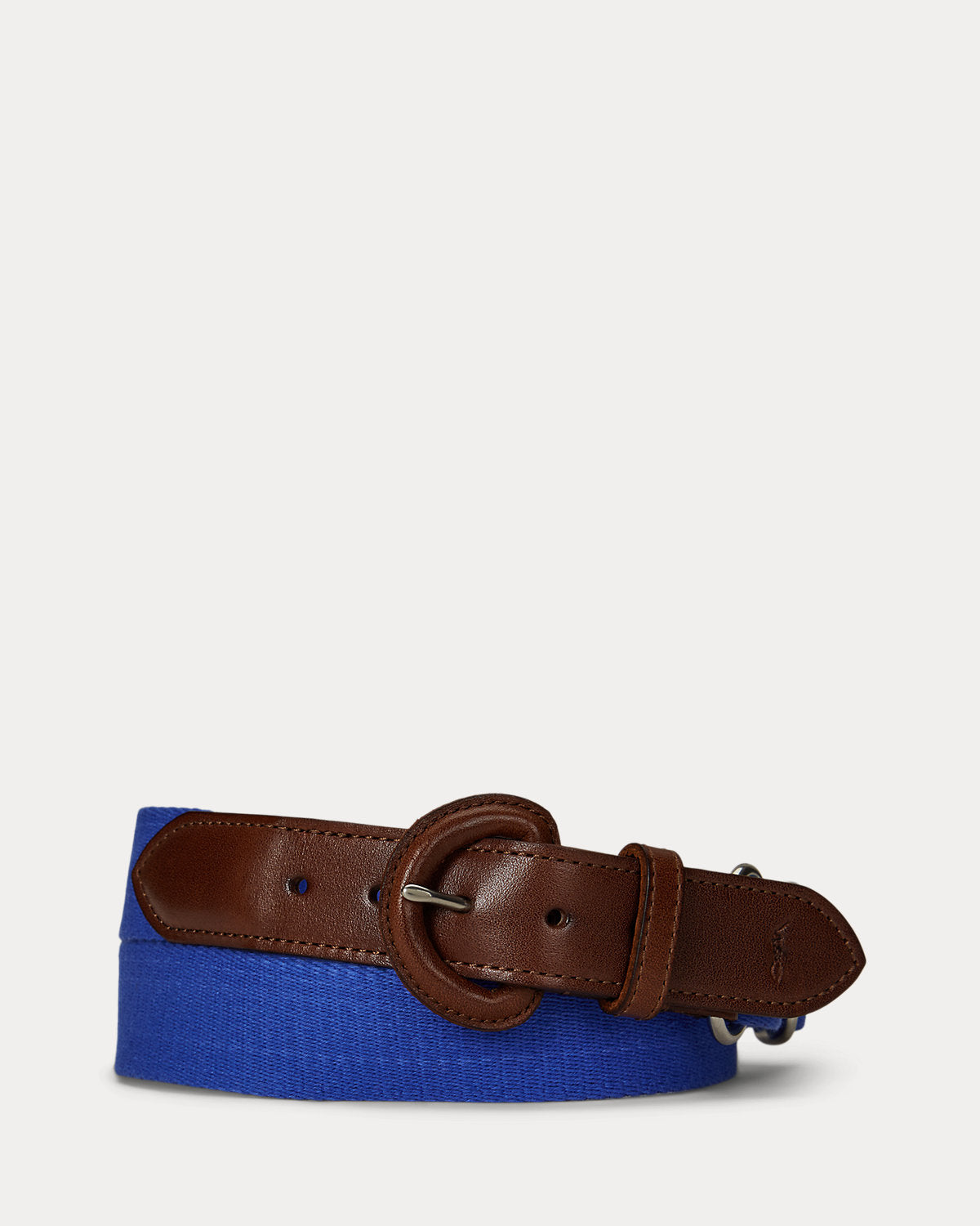 Webbed Cotton & Leather Belt