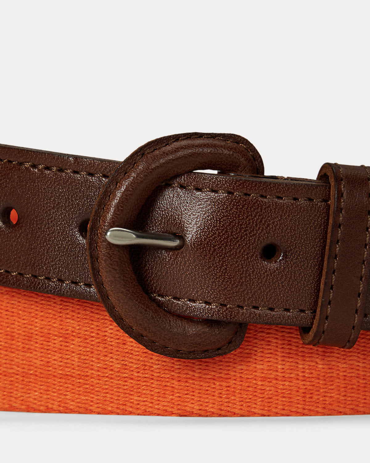 Webbed Cotton & Leather Belt