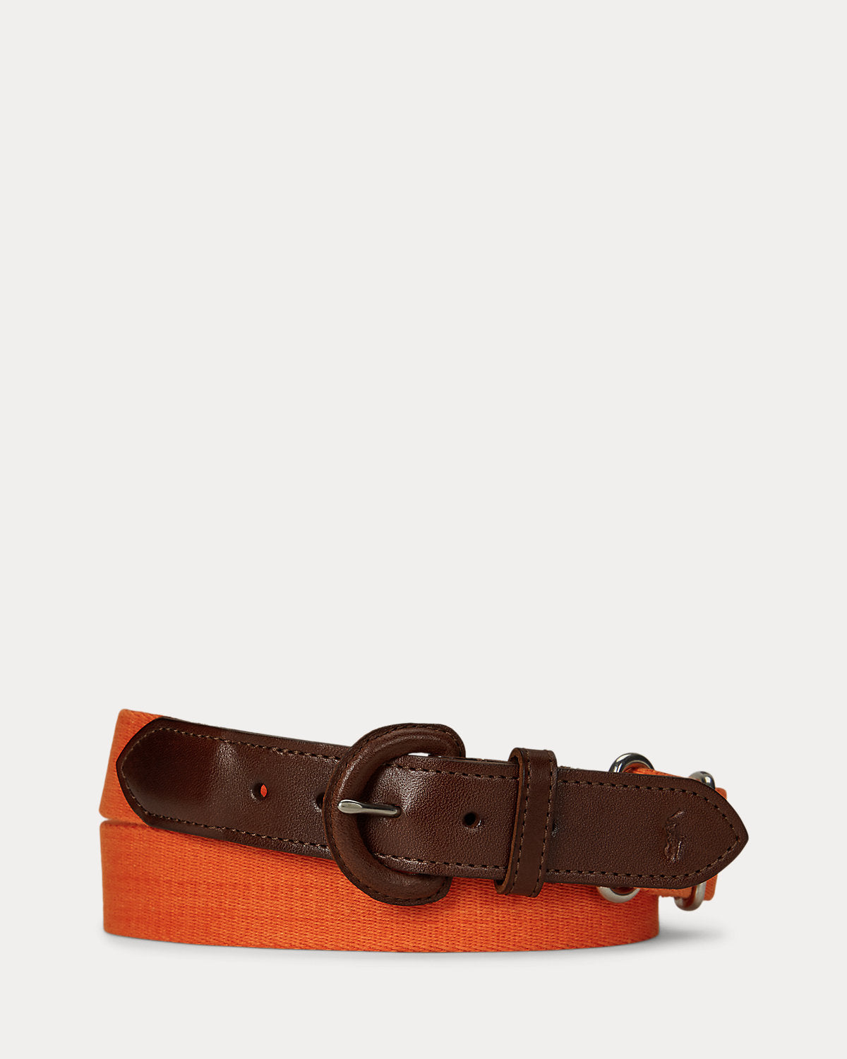 Webbed Cotton & Leather Belt