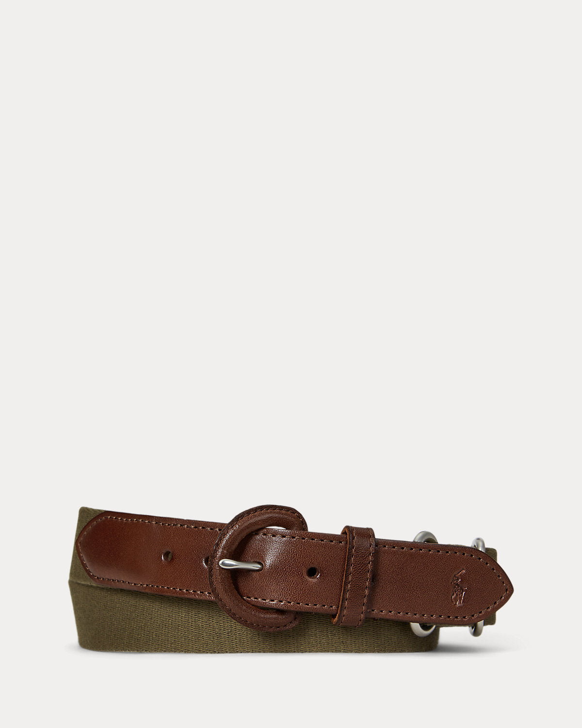 Webbed Cotton & Leather Belt