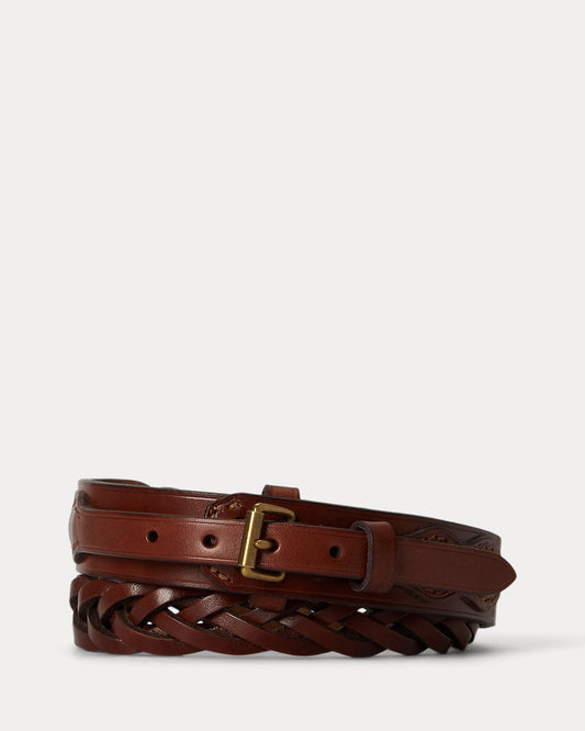 Western Braided Leather Belt
