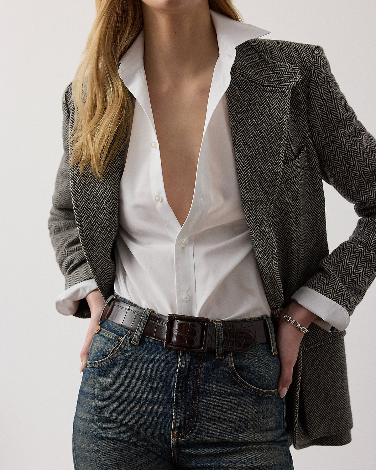 Trench-Buckle Alligator Belt