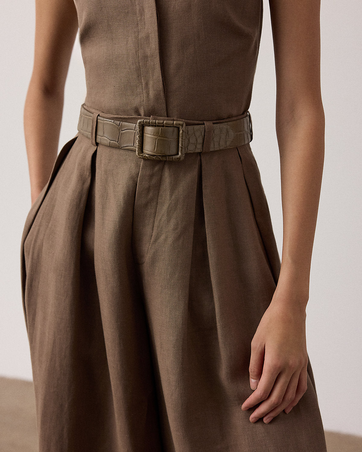Trench-Buckle Alligator Belt