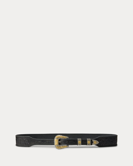 Tooled Vachetta Leather Belt