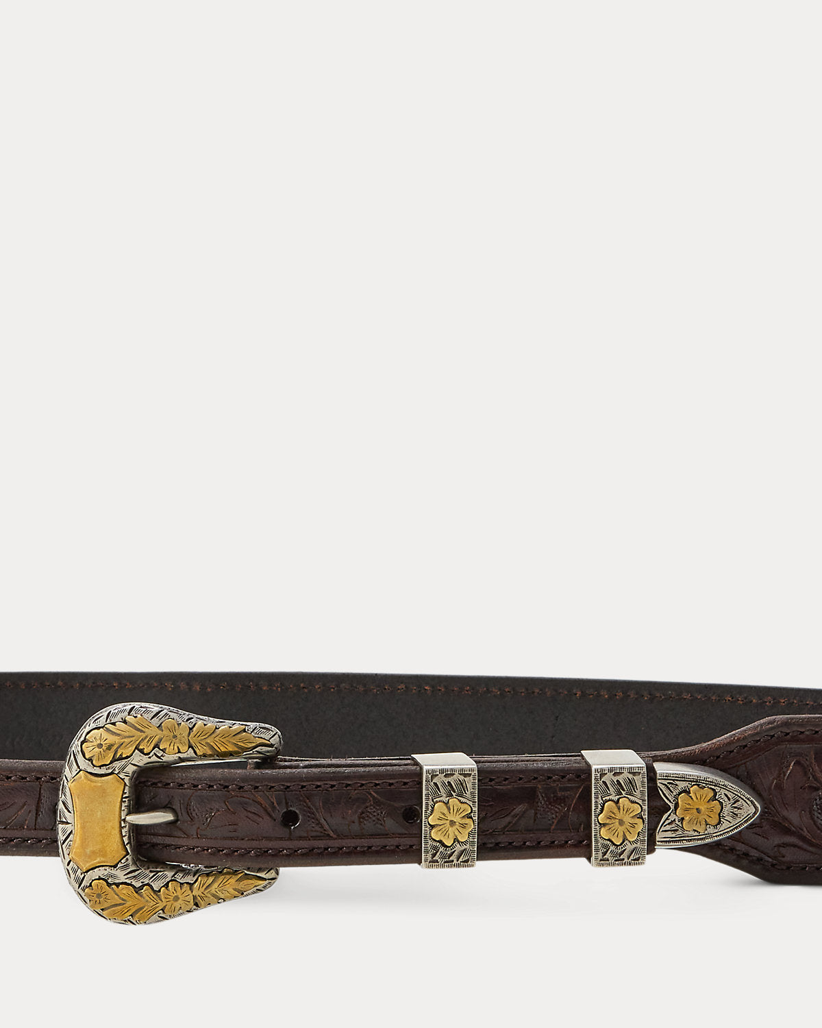 Tooled Vachetta Leather Belt