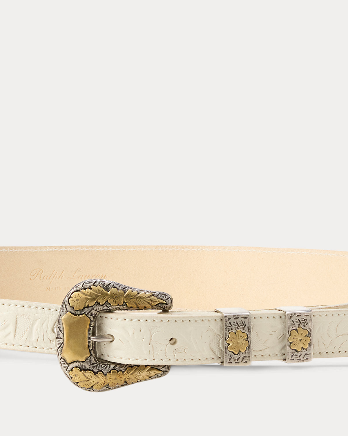Tooled Vachetta Leather Belt