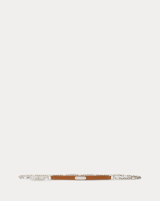 Calfskin Toggle Chain Skinny Belt