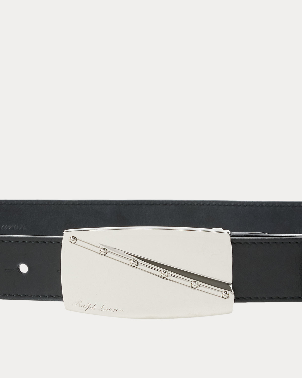 Abstract-Plaque-Buckle Leather Belt