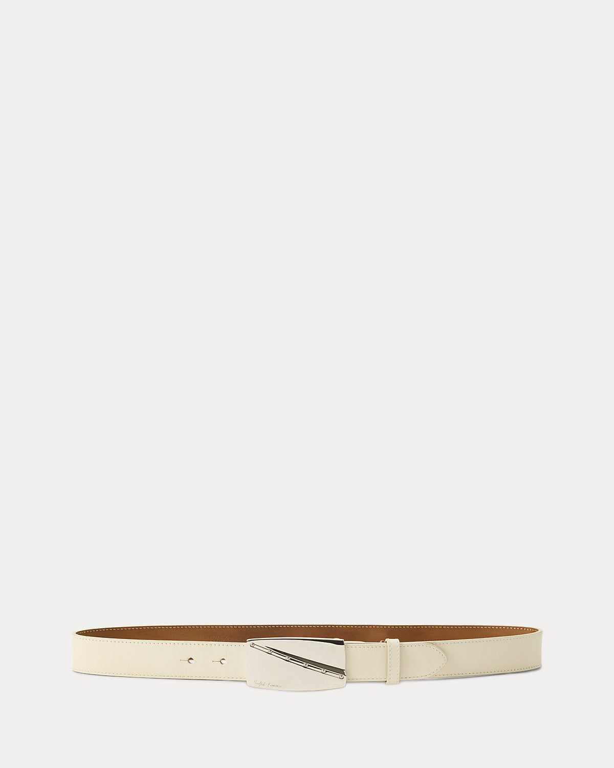 Abstract-Plaque-Buckle Leather Belt