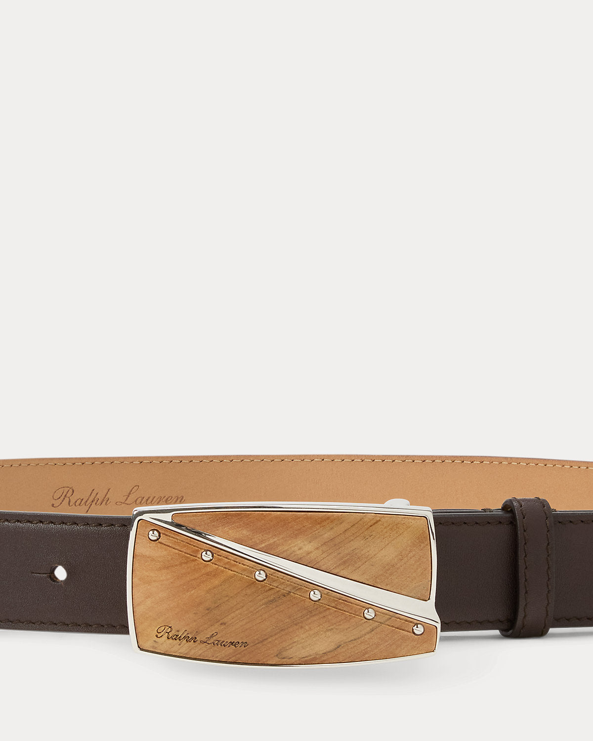 Abstract-Plaque-Buckle Calfskin Belt