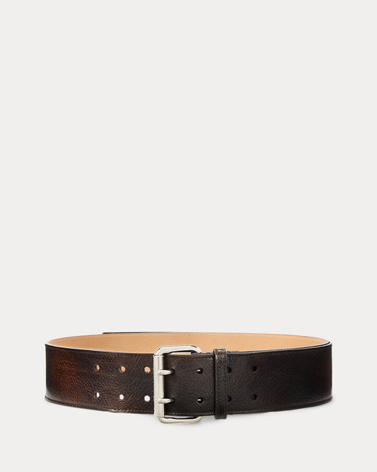 Distressed Double-Prong Long Belt