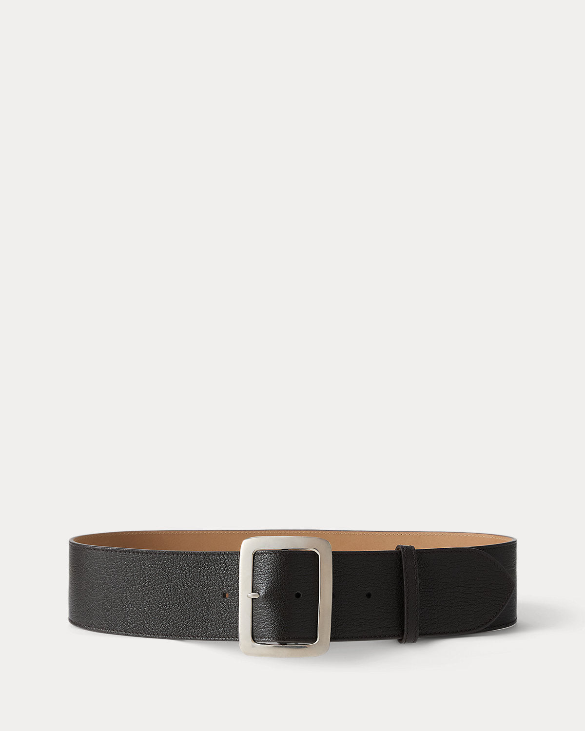 Square-Buckle Goatskin Wide Belt
