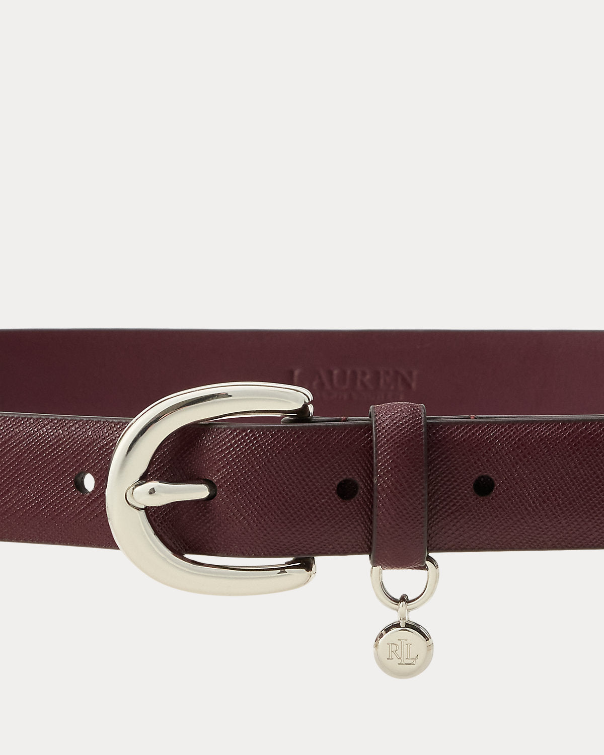 Charm Crosshatch Leather Belt