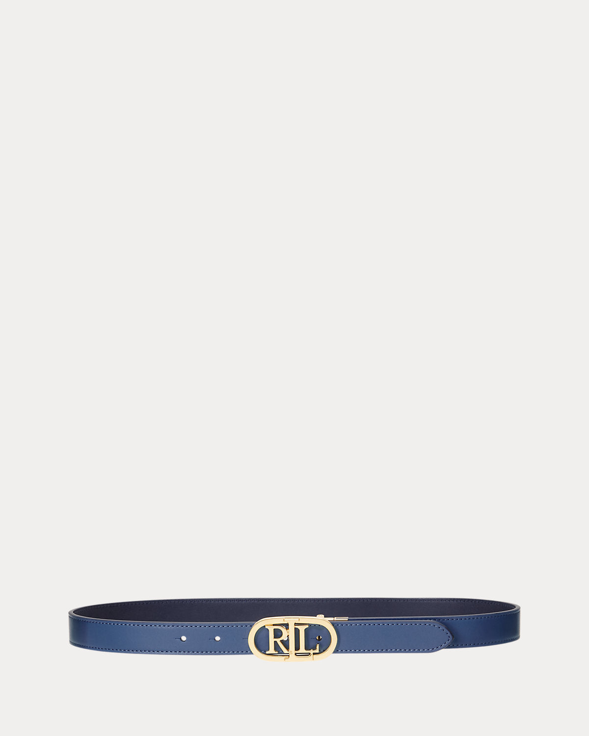 Oval-Logo Reversible Leather Skinny Belt