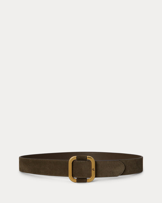 Slide-Buckle Suede Belt
