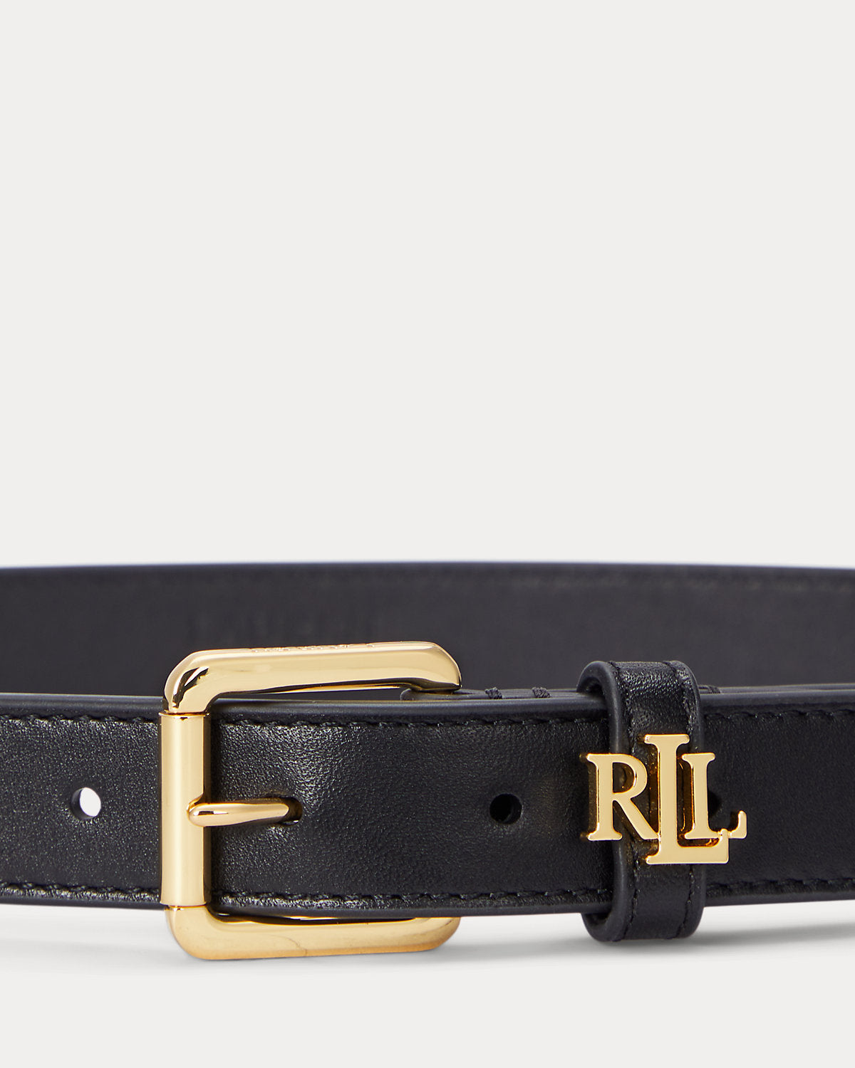 Logo-Keeper Leather Skinny Belt