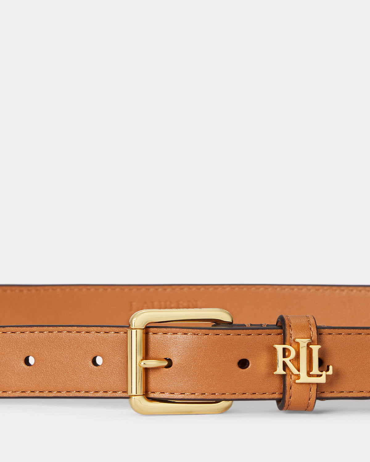 Logo-Keeper Leather Skinny Belt