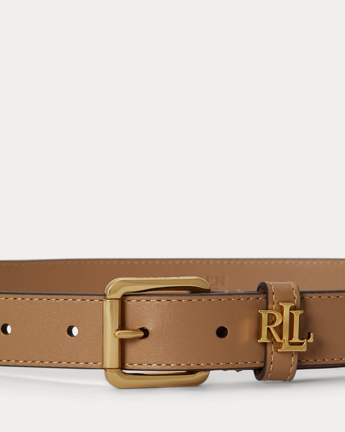 Logo-Keeper Leather Skinny Belt