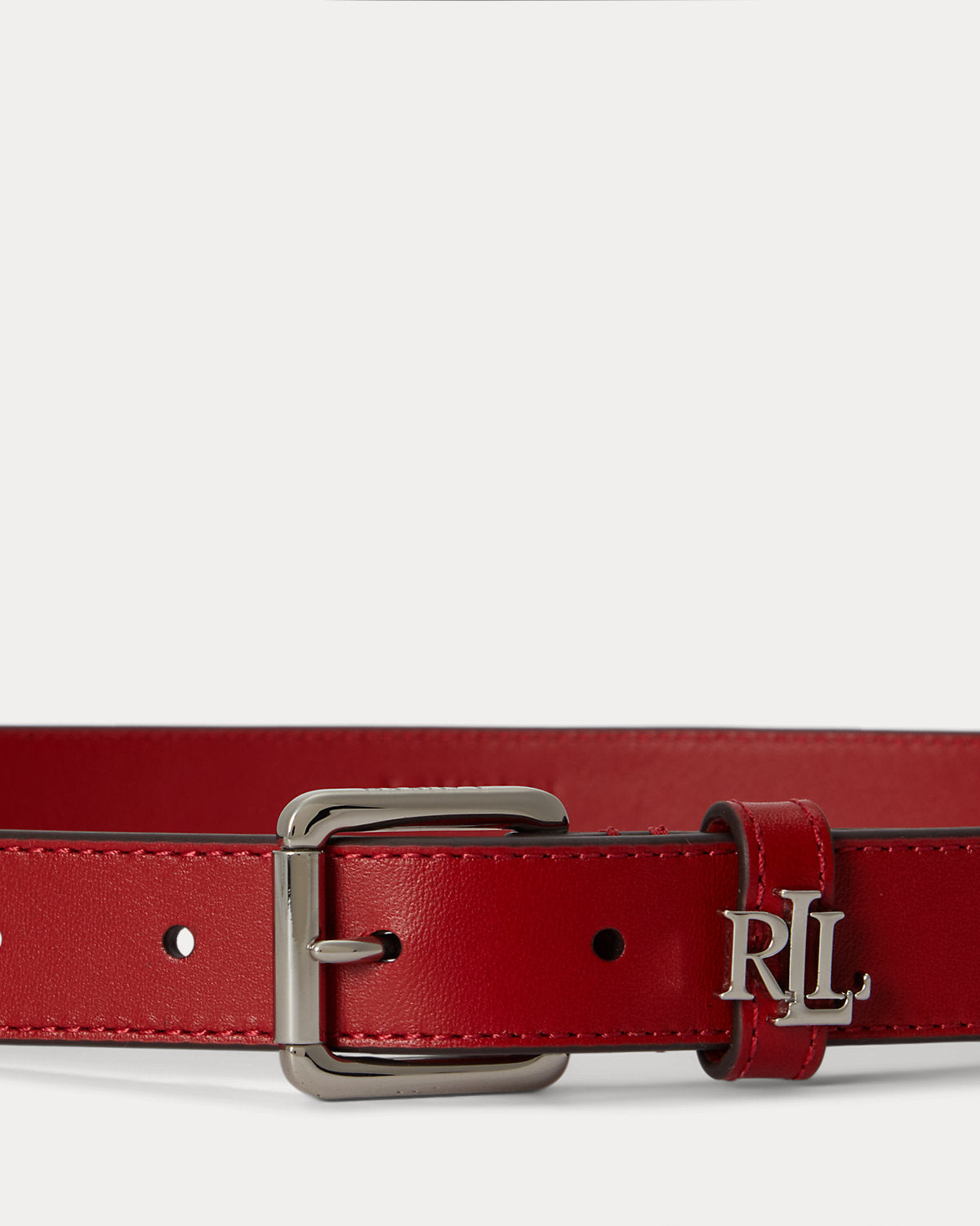 Logo-Keeper Leather Skinny Belt