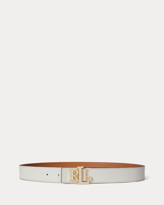 Logo Reversible Pebbled Leather Belt