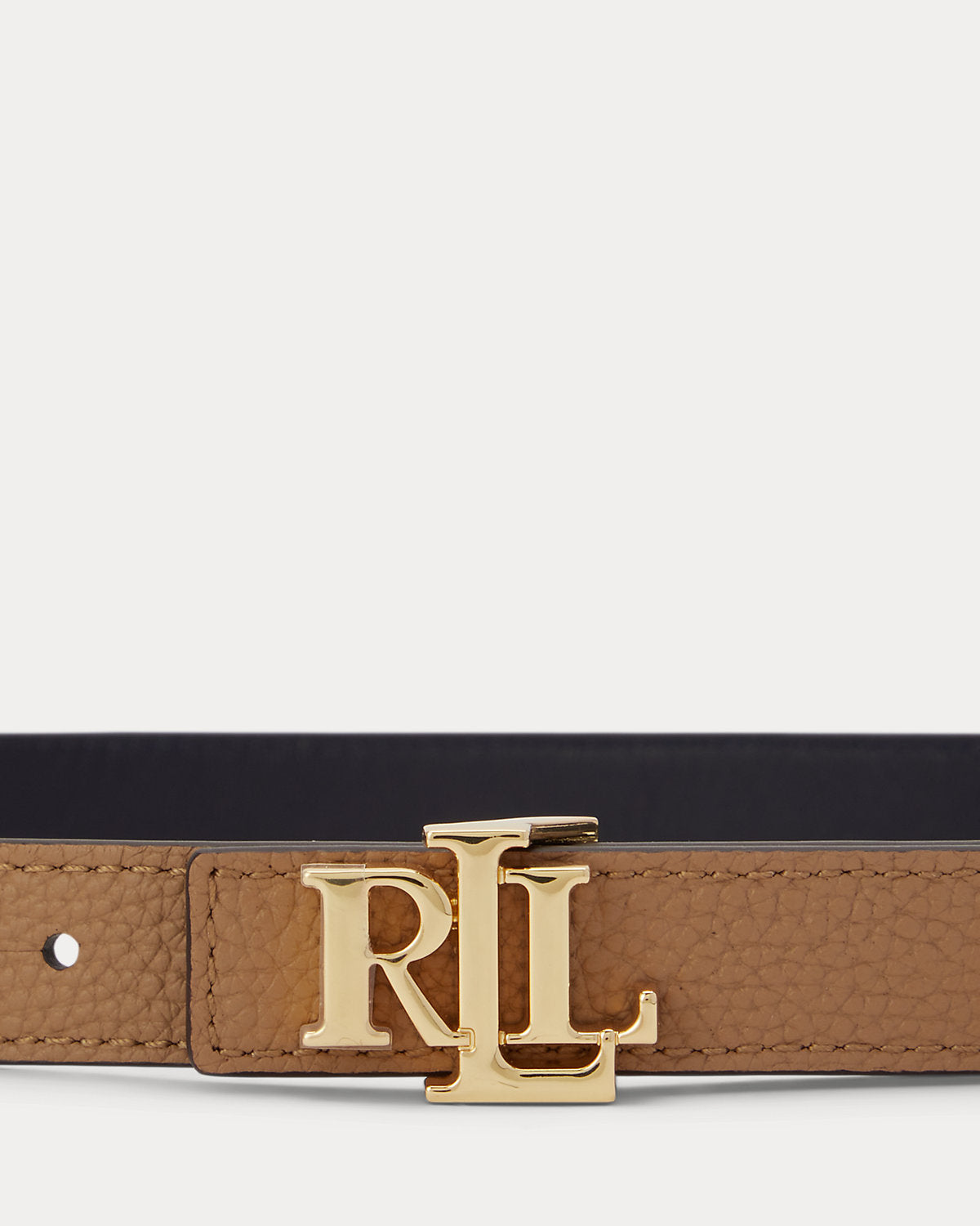 Logo Reversible Leather Skinny Belt