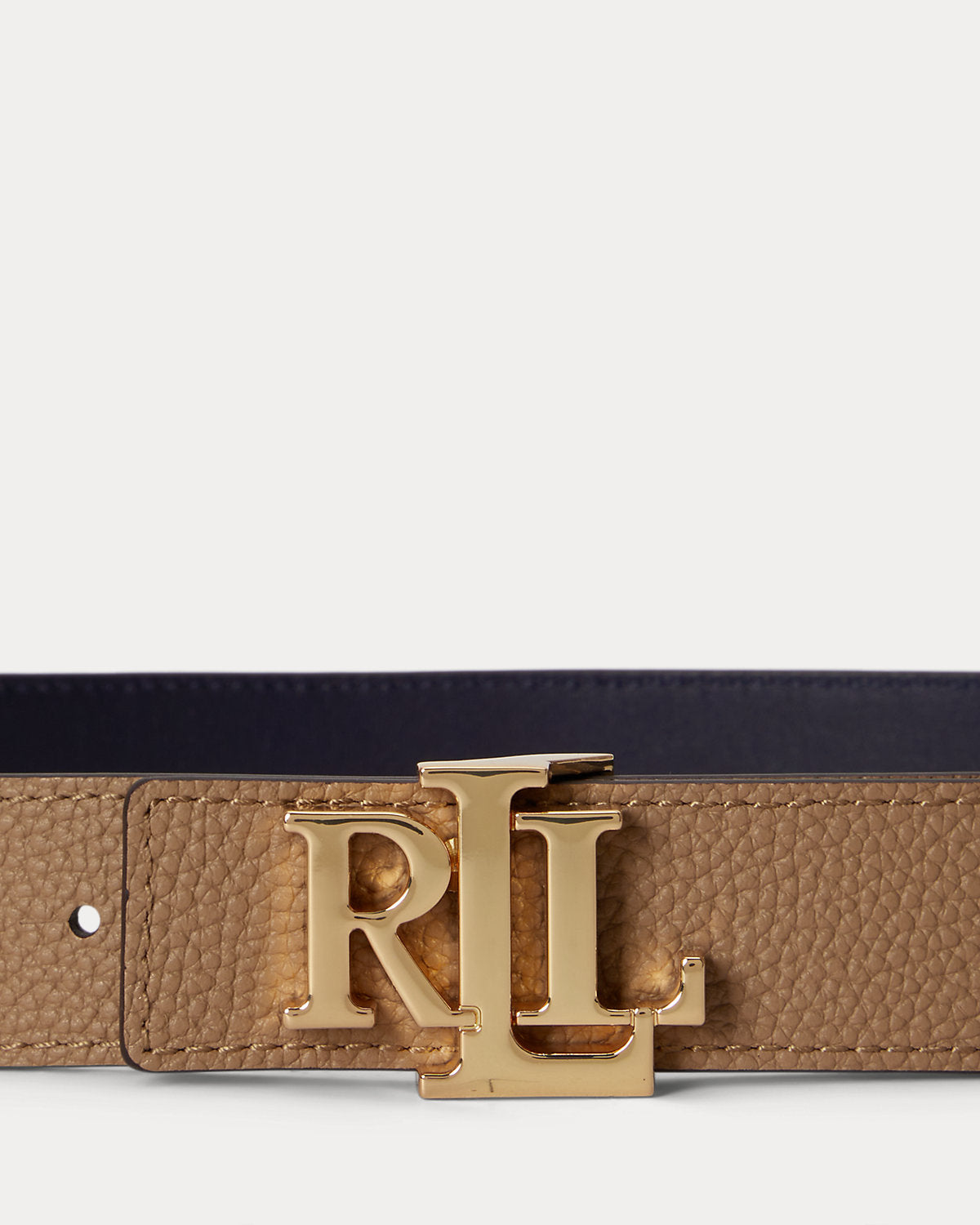 Logo Reversible Pebbled Leather Belt