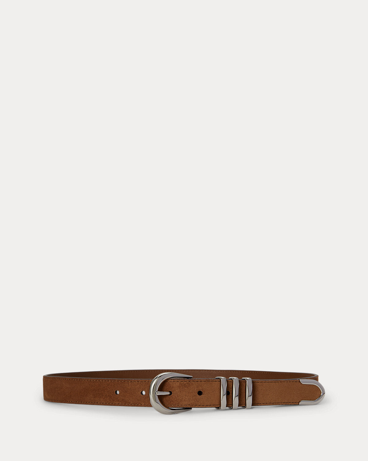 Metal-Keeper Suede Skinny Belt