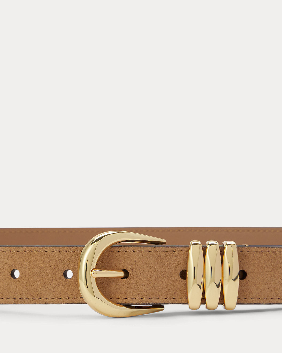 Metal-Keeper Suede Skinny Belt