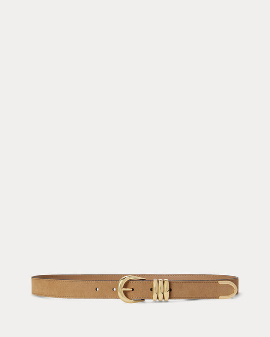 Metal-Keeper Suede Skinny Belt