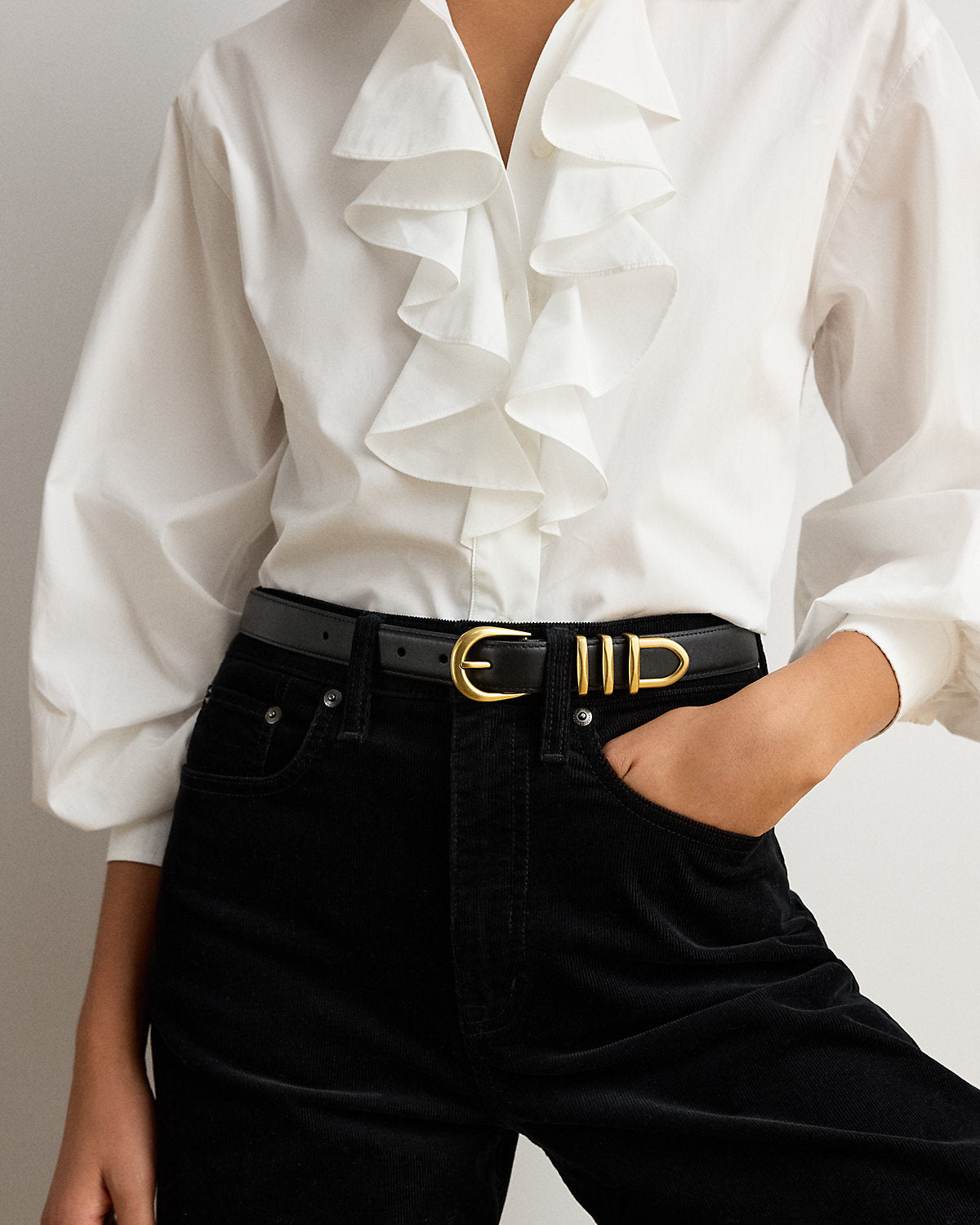 Metal-Keeper Leather Skinny Belt