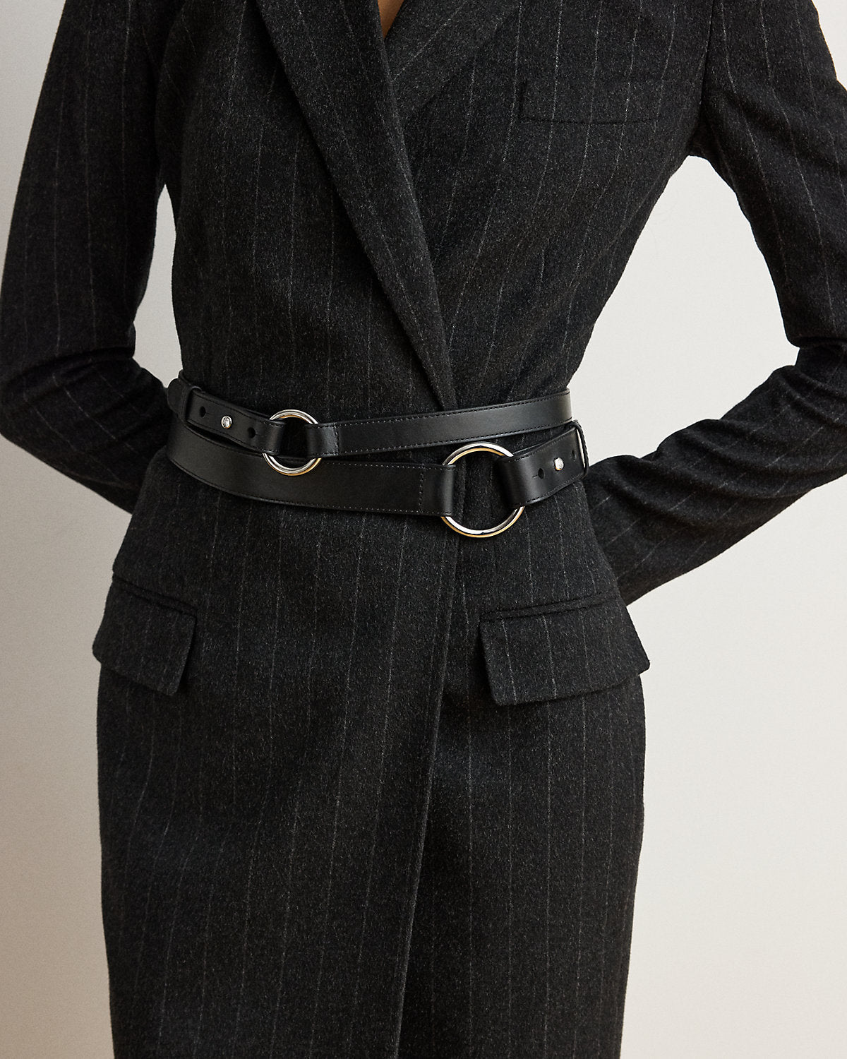 Leather O-Ring Stacked Wide Belt