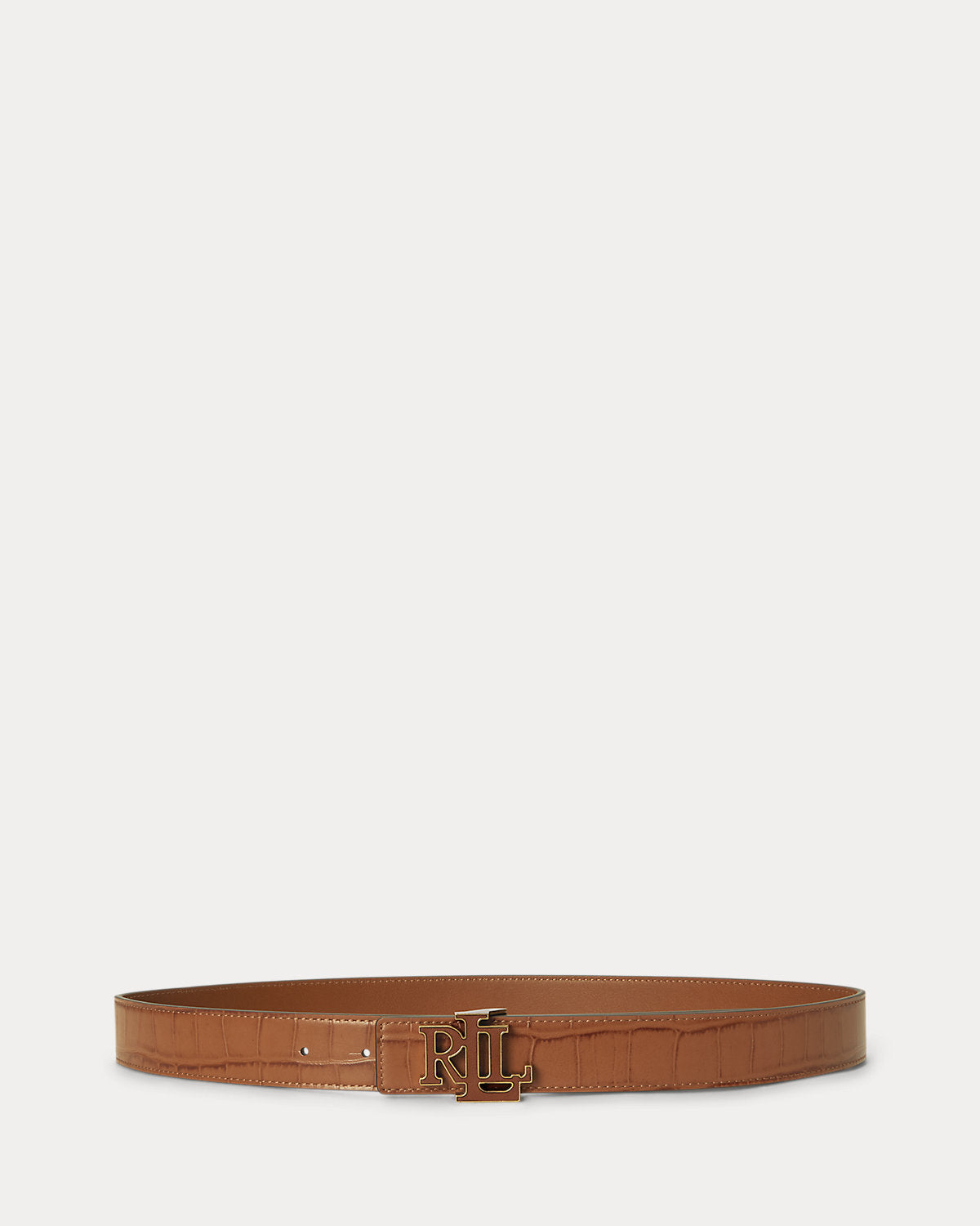 Logo Reversible Croc-Embossed Belt