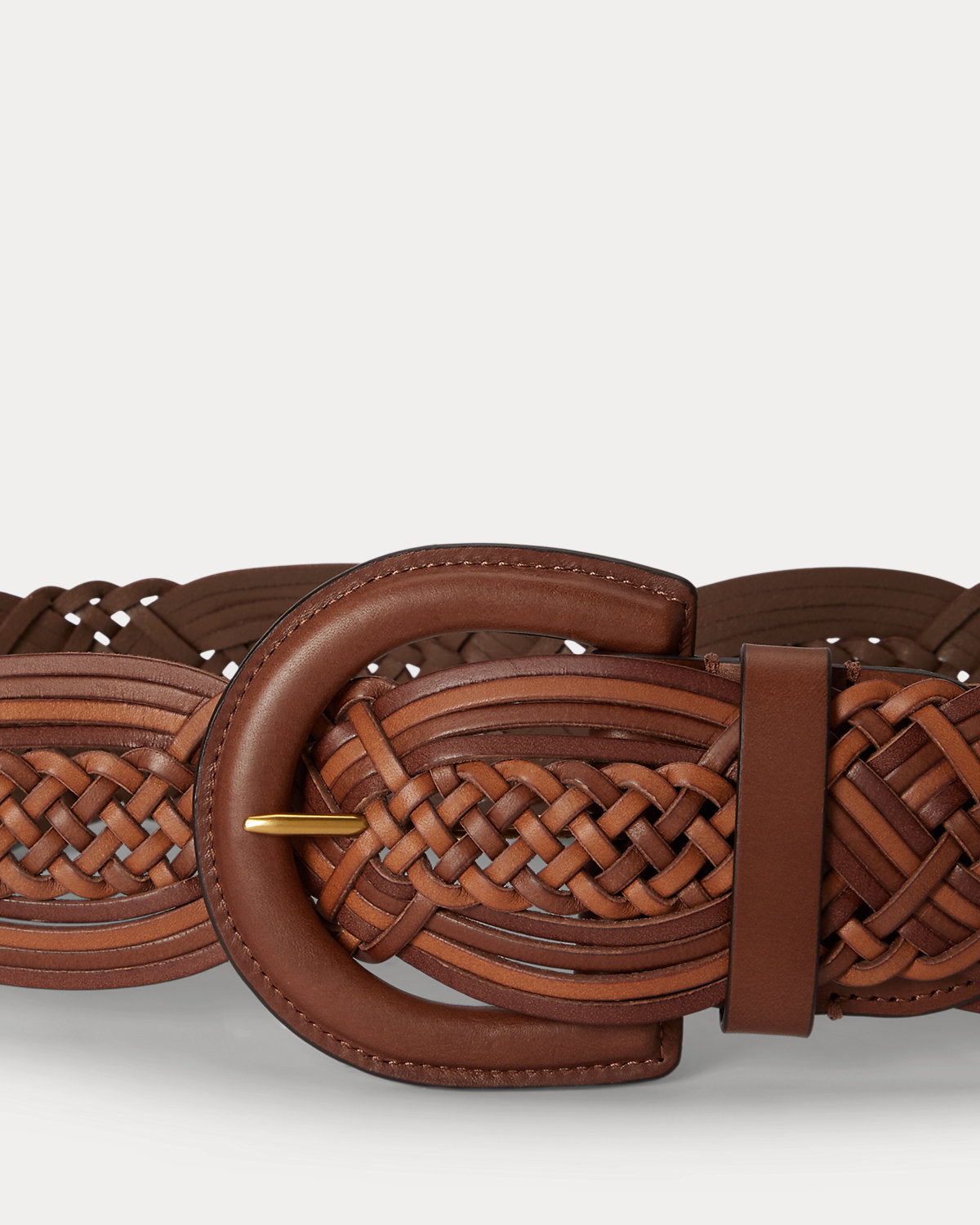 Braided Vachetta Leather Wide Belt