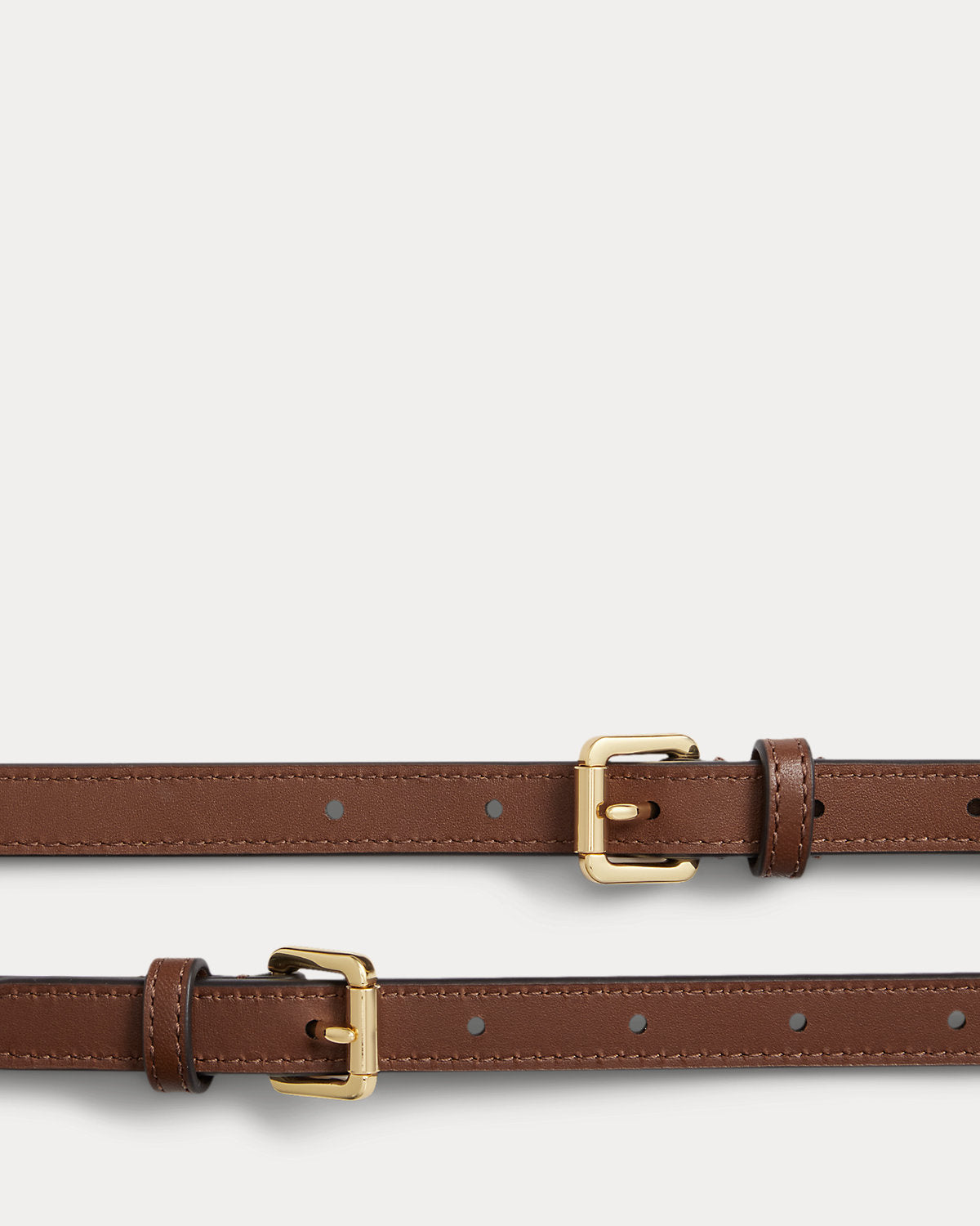 Leather-Trim Stacked Chain Belt