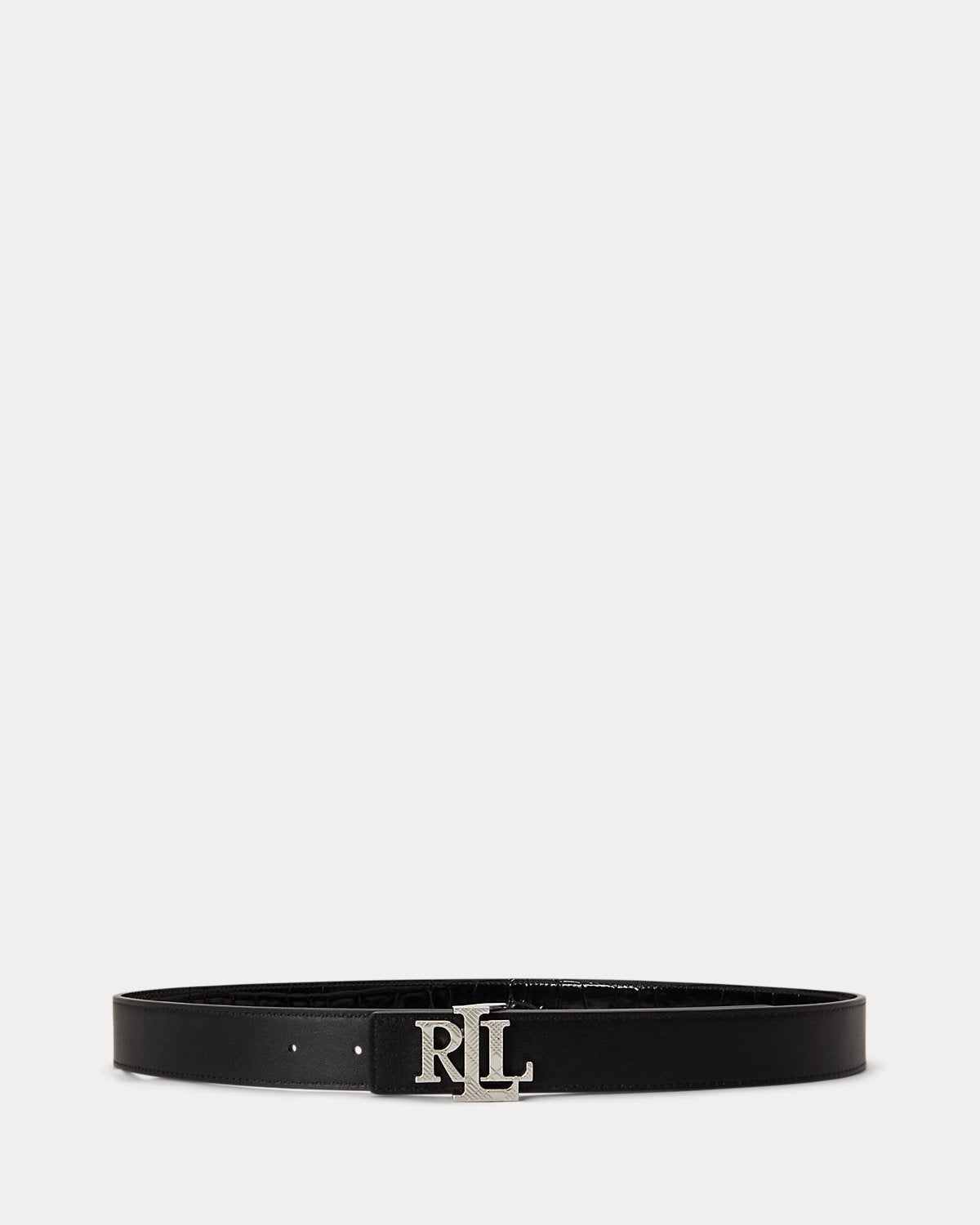 Logo Reversible Croc-Embossed Belt
