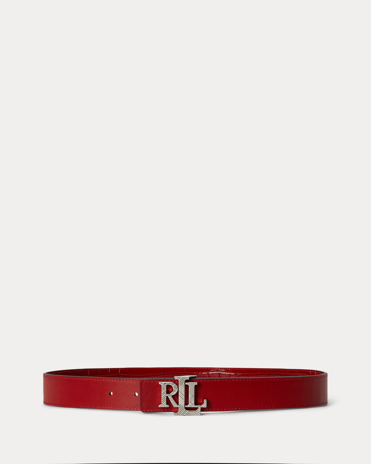 Logo Reversible Croc-Embossed Belt