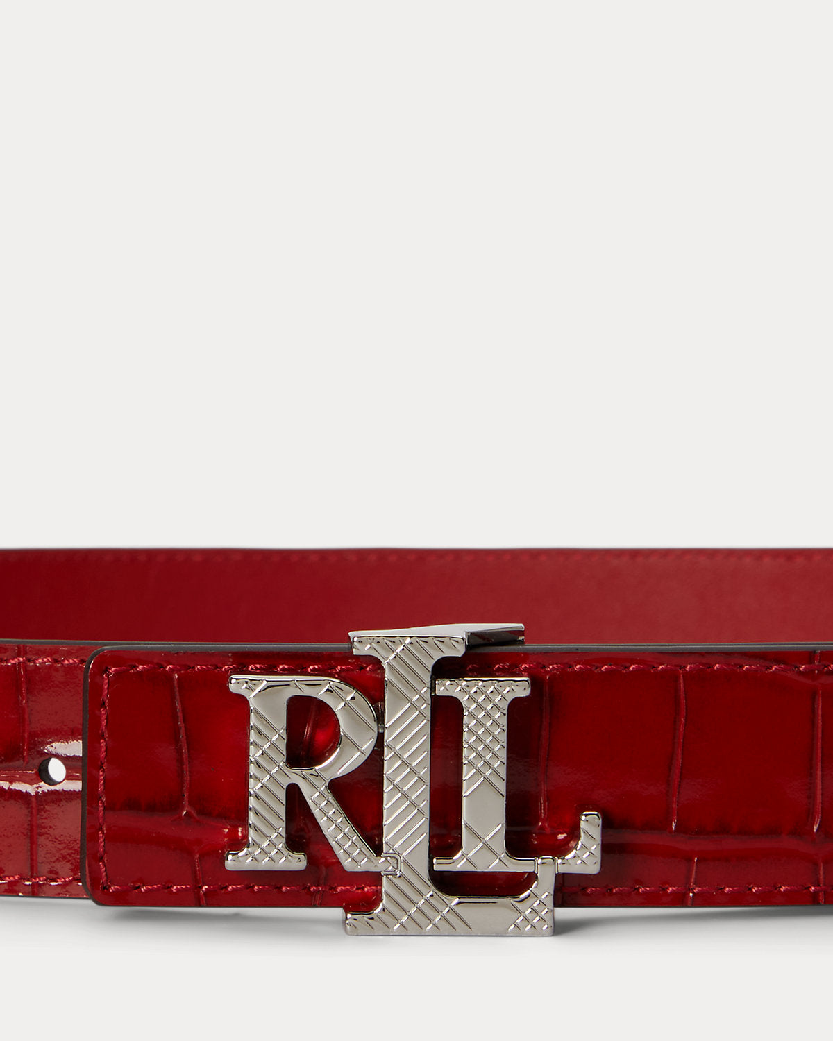 Logo Reversible Croc-Embossed Belt