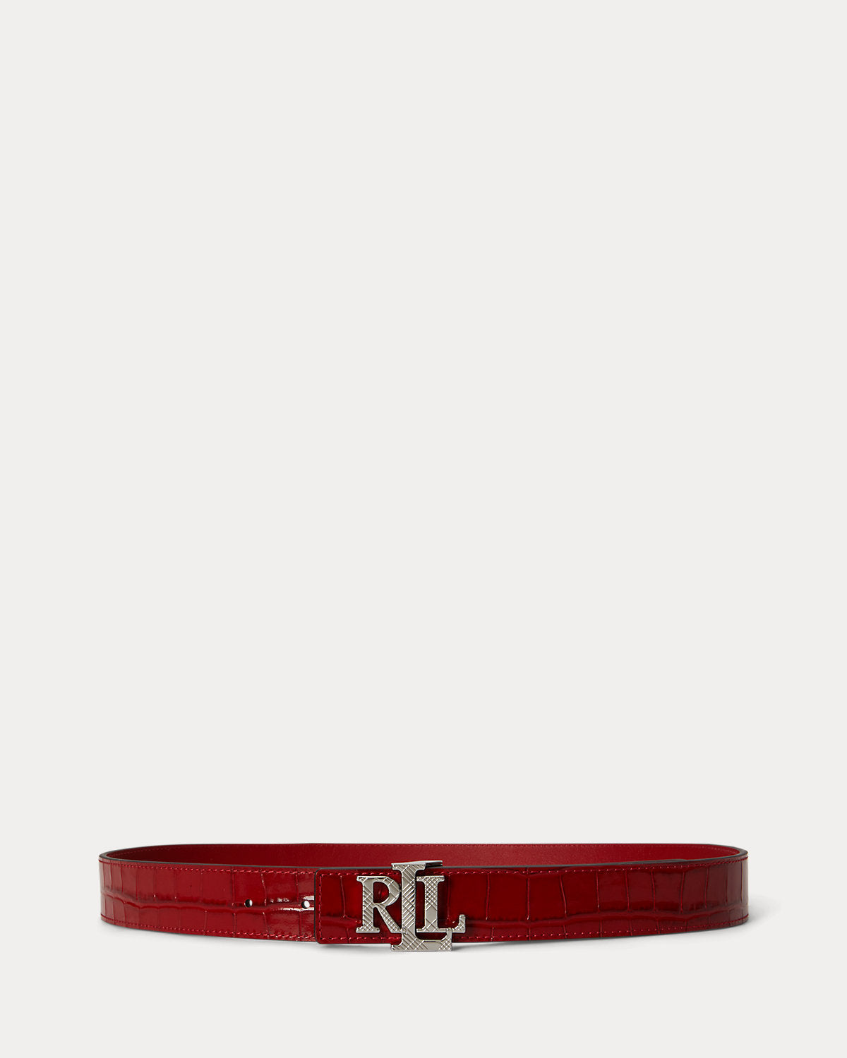 Logo Reversible Croc-Embossed Belt