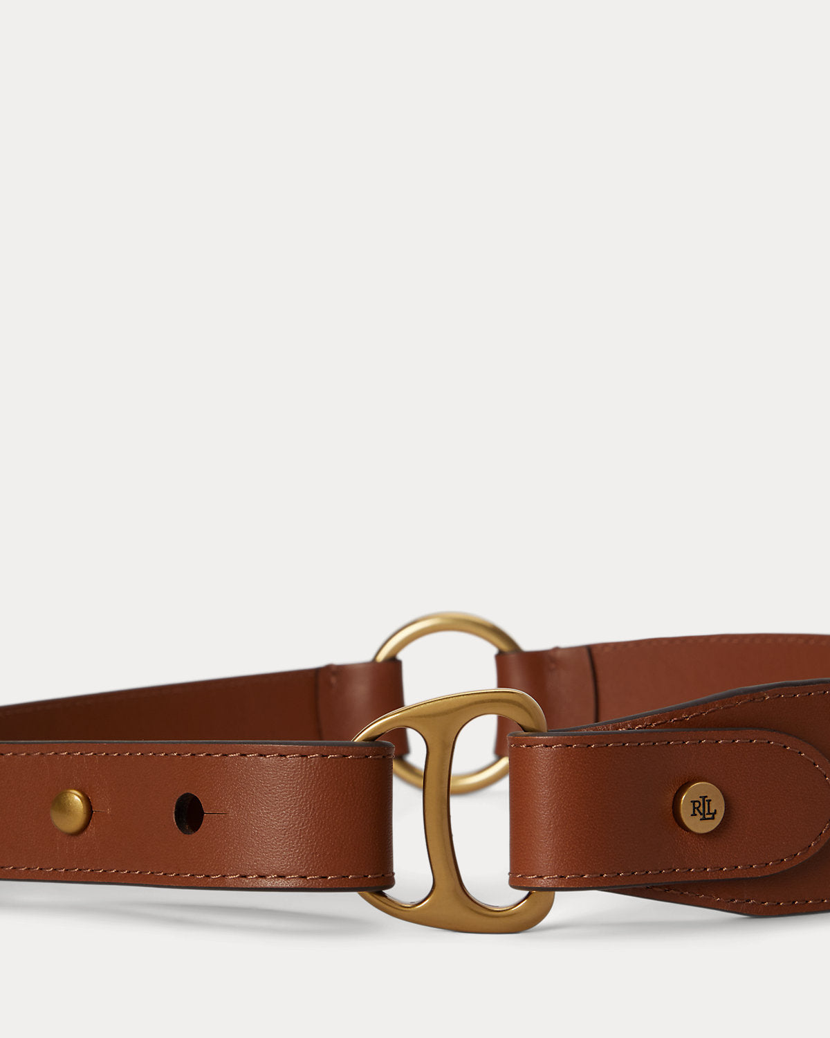 Equestrian D-Ring Studded Leather Belt
