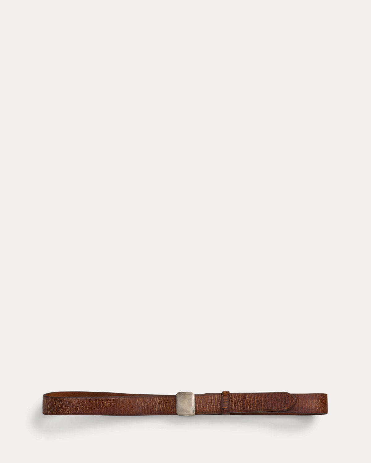 Slider-Buckle Leather Belt