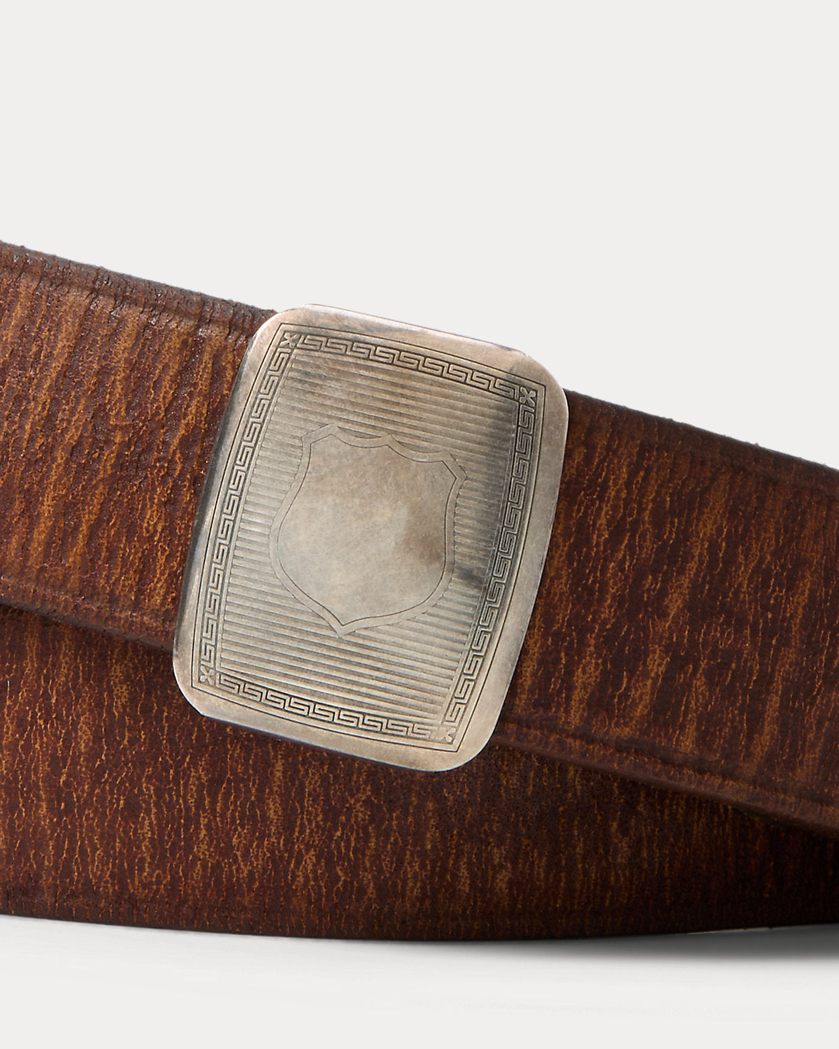 Slider-Buckle Leather Belt
