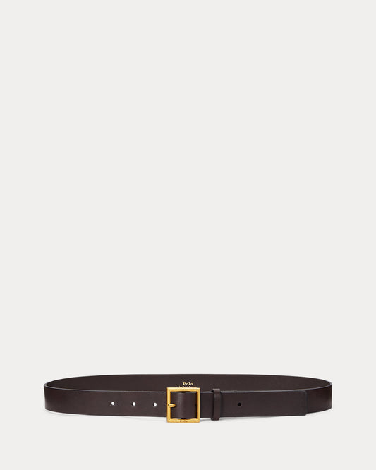 Square-Buckle Leather Belt