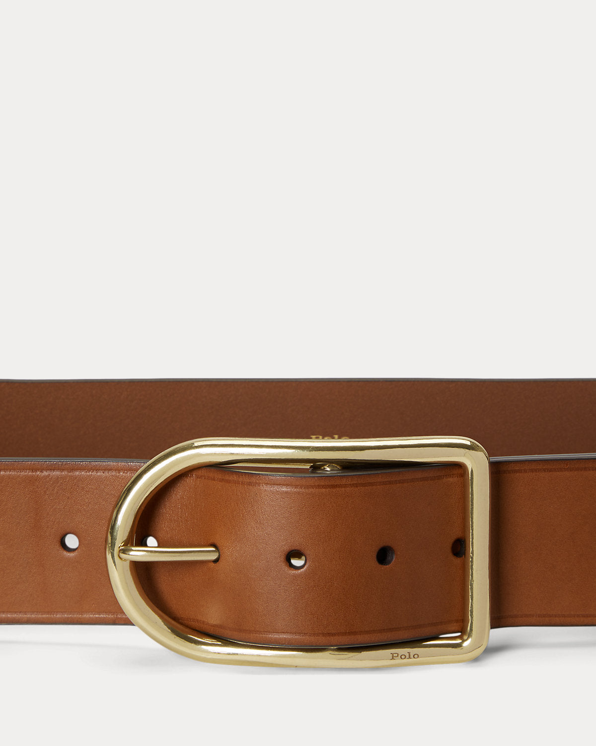 Curved-Buckle Leather Belt