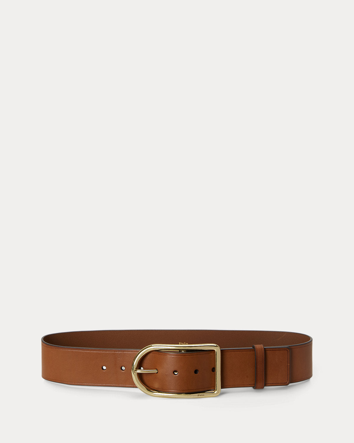 Curved-Buckle Leather Belt