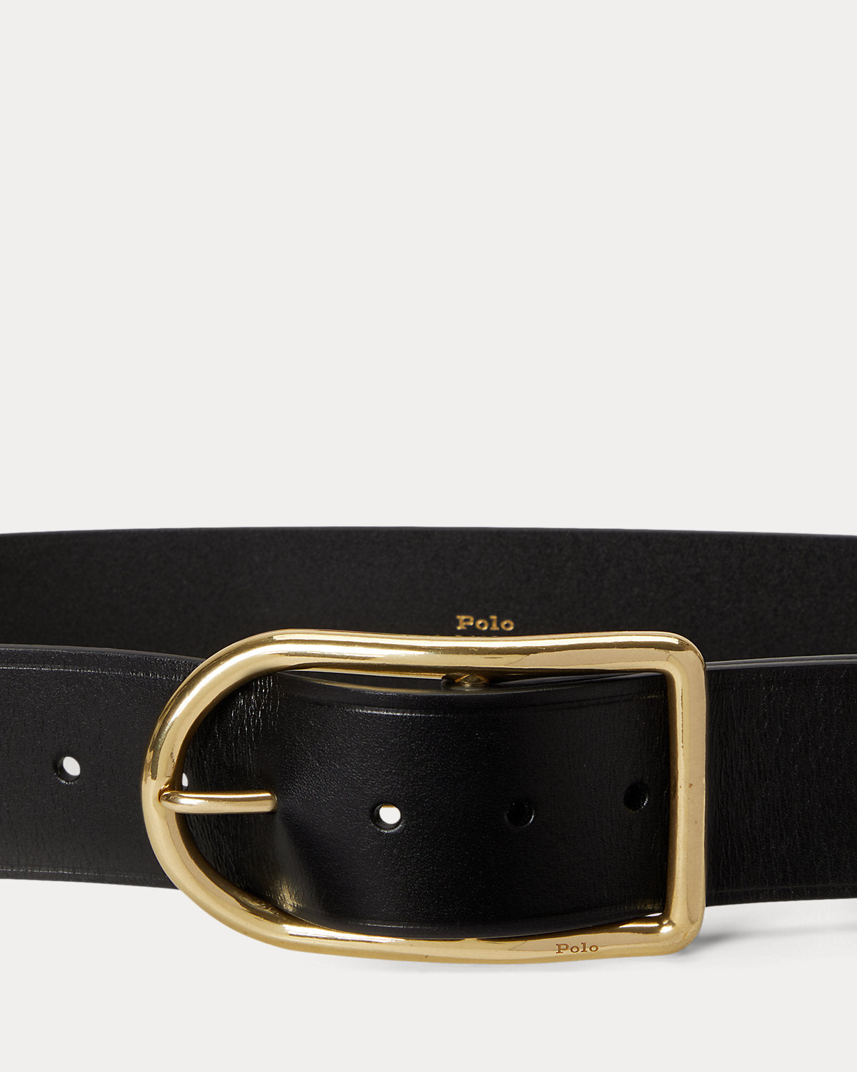 Curved-Buckle Leather Belt
