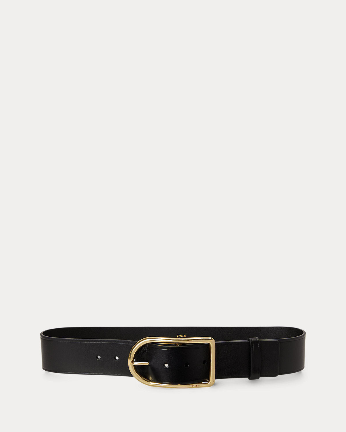 Curved-Buckle Leather Belt