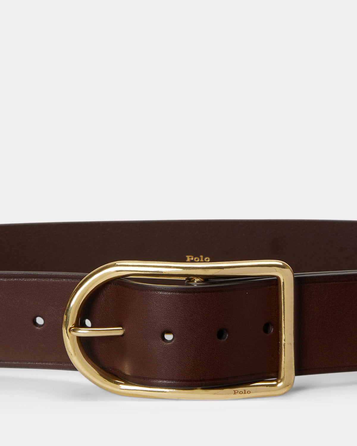 Curved-Buckle Leather Belt