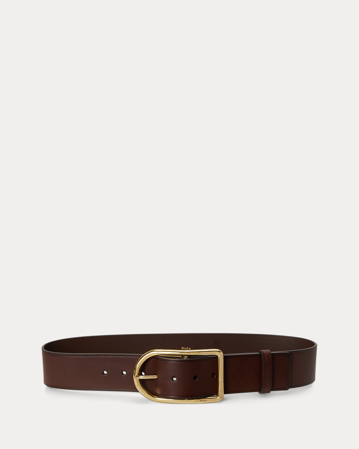 Curved-Buckle Leather Belt